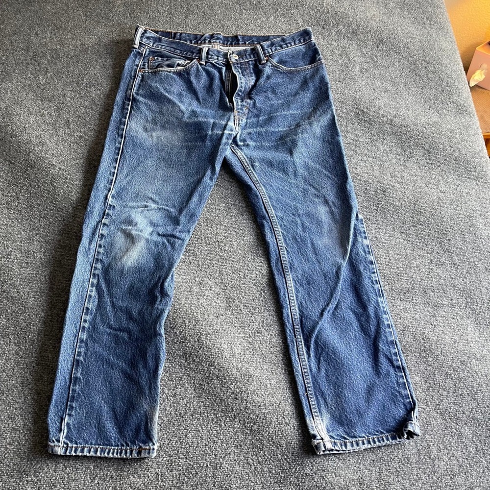 Levis 505 Regular Fit Straight Leg Jeans‎ Mens 36x30 Medium Wash Blue Denim